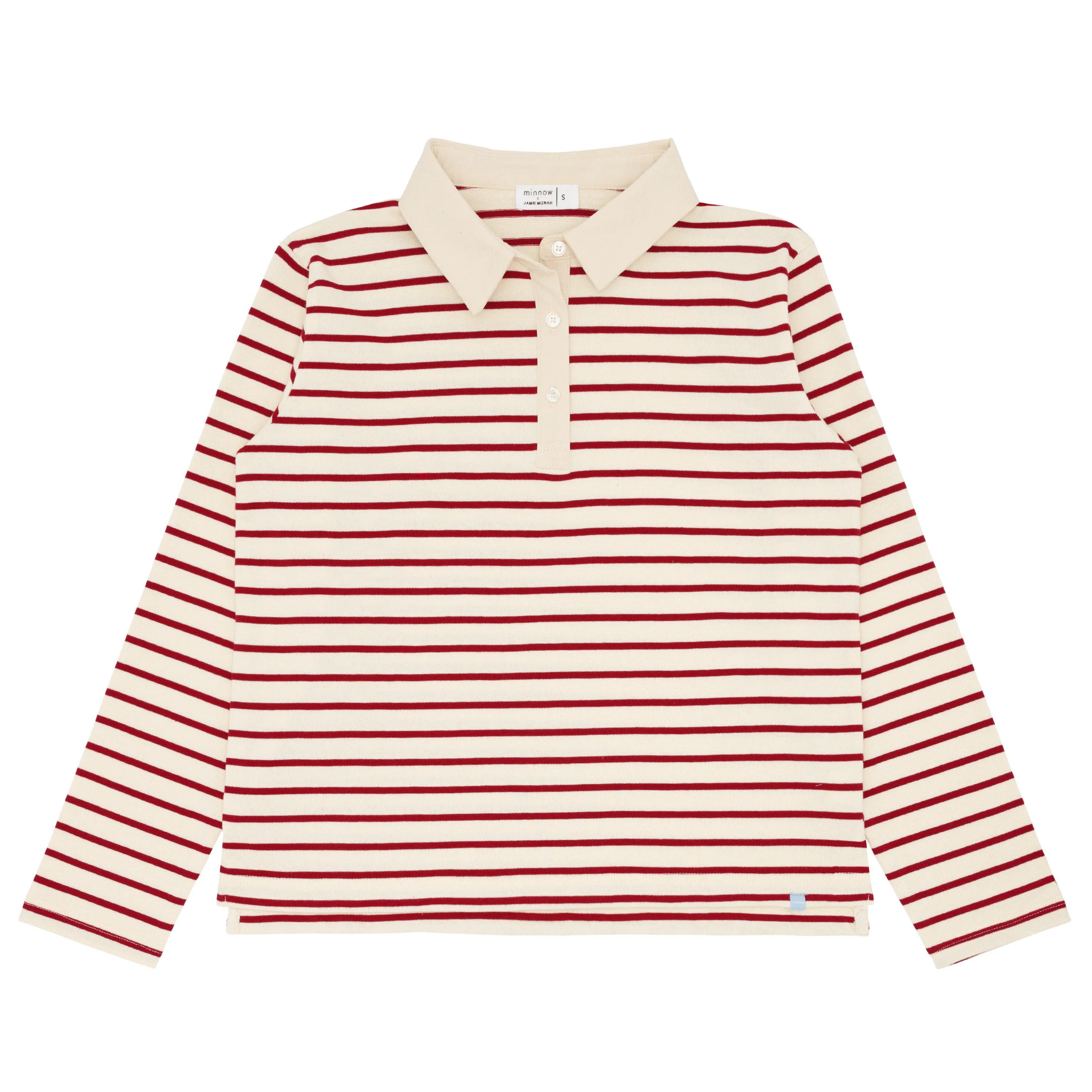 women's red stripe rugby shirt | minnow