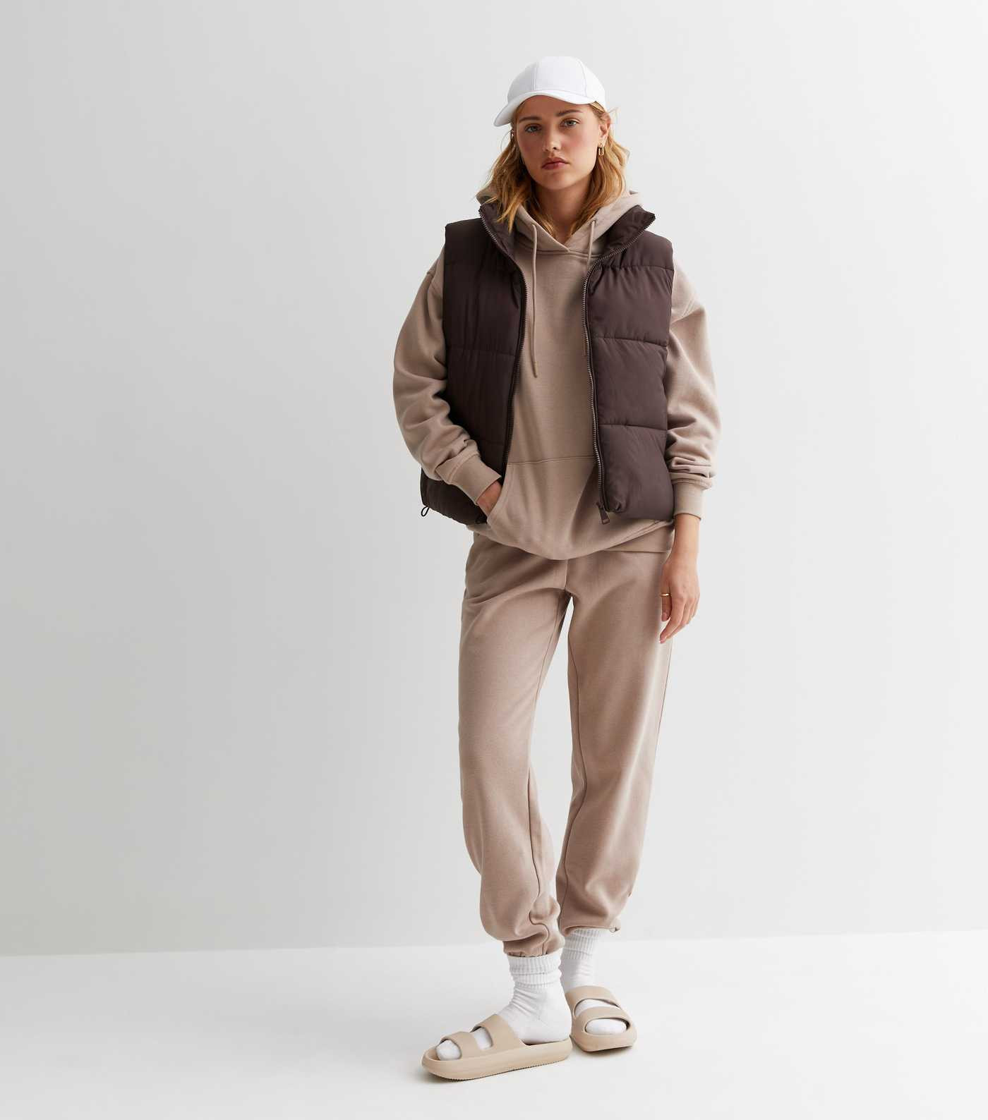 Dark Brown Puffer Crop Gilet
						
						Add to Saved Items
						Remove from Saved Items | New Look (UK)