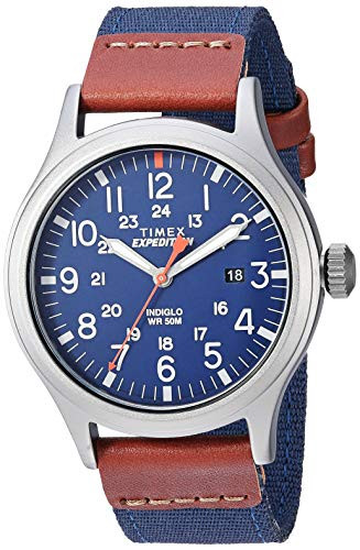 Timex Expedition Scout 40mm watch with blue dial and nylon strap