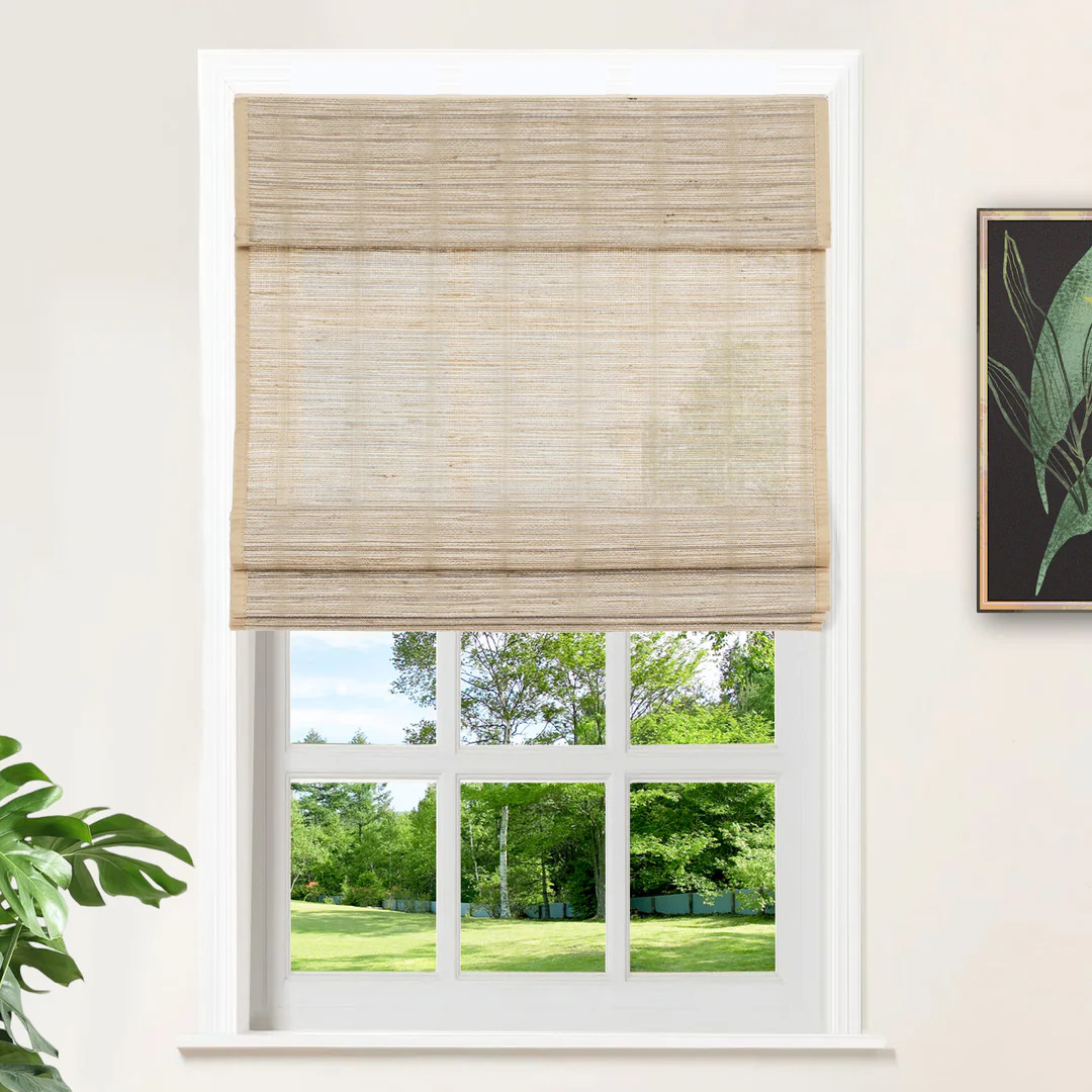 Natural Bamboo Roman Shades Light Filtering Bamboo Shades Cordless | Homerilla