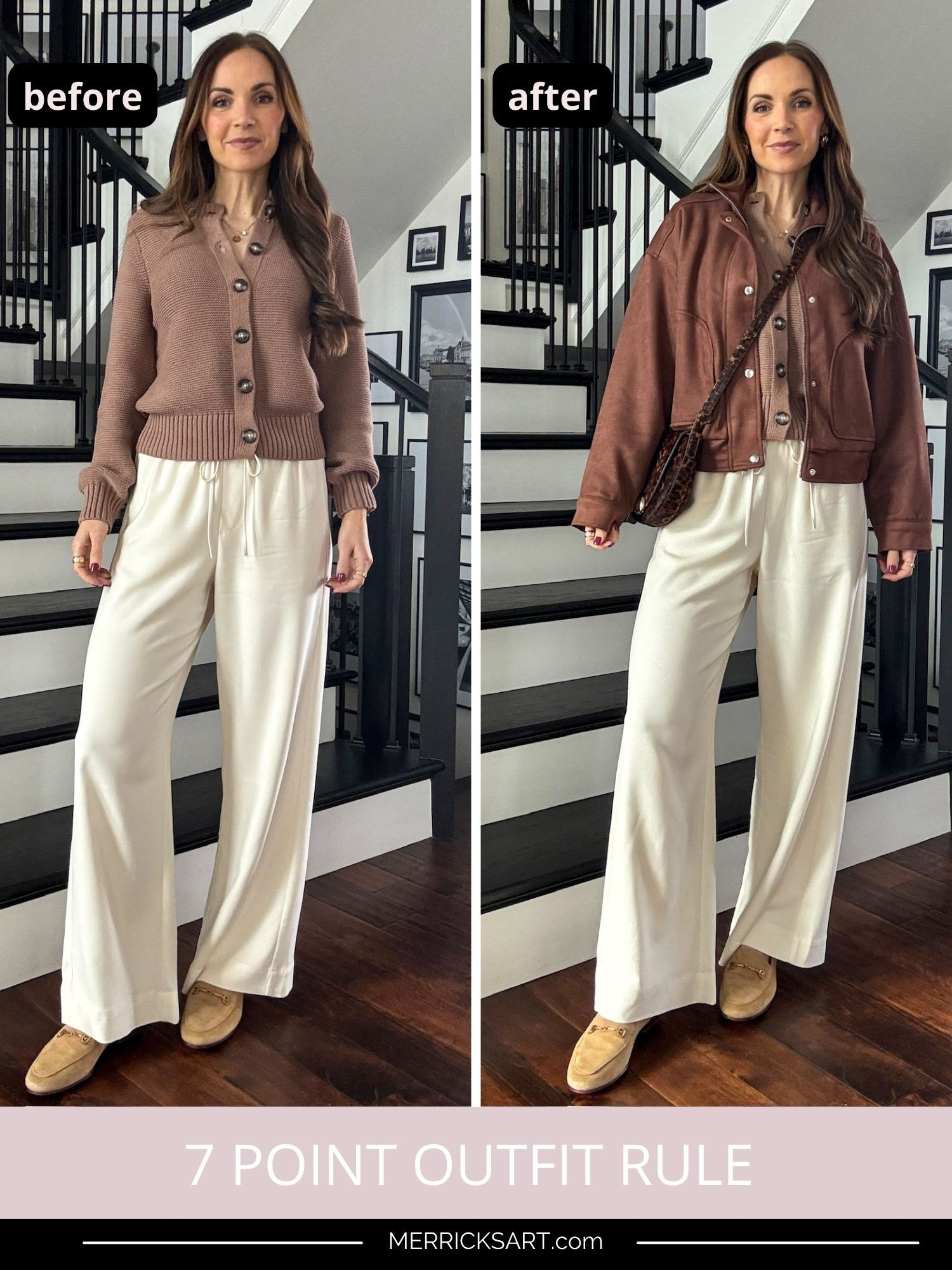 7 point out outfit rule
Taking an outfit from a 3 to a 7
Pants- @target size small 
Jacket- @target size small 
Sweater- @oldnavy size small  

 

#LTKootd #LTKdayinmylife #LTKgrwm