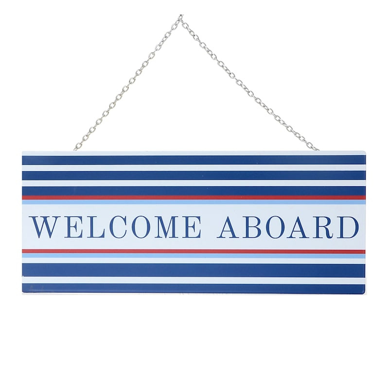 Welcome Aboard Metal Outdoor Wall Decor, 5x12 | At Home