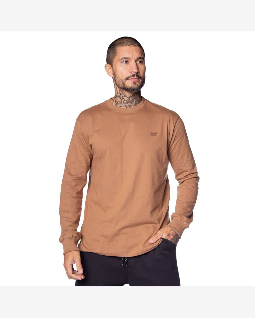 Camiseta Masculina Gangster Manga Longa Marrom | Riachuelo (BR)