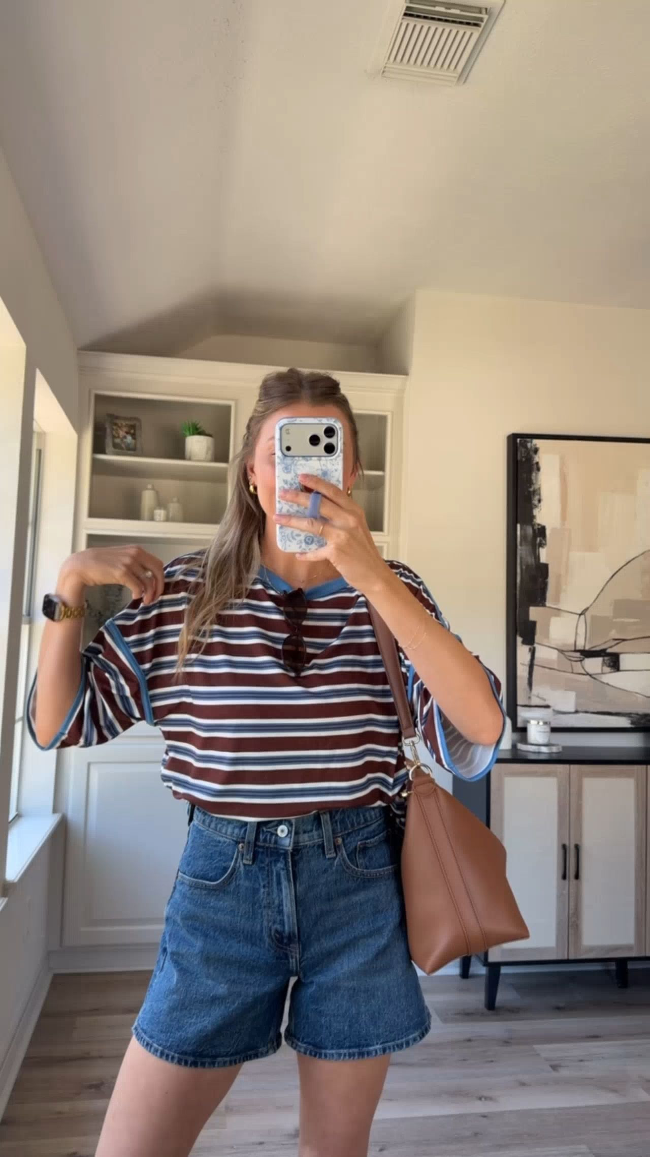 Cute comfy basic tee! Wearing S in tee, 26 denim shorts 

 #LTKootd