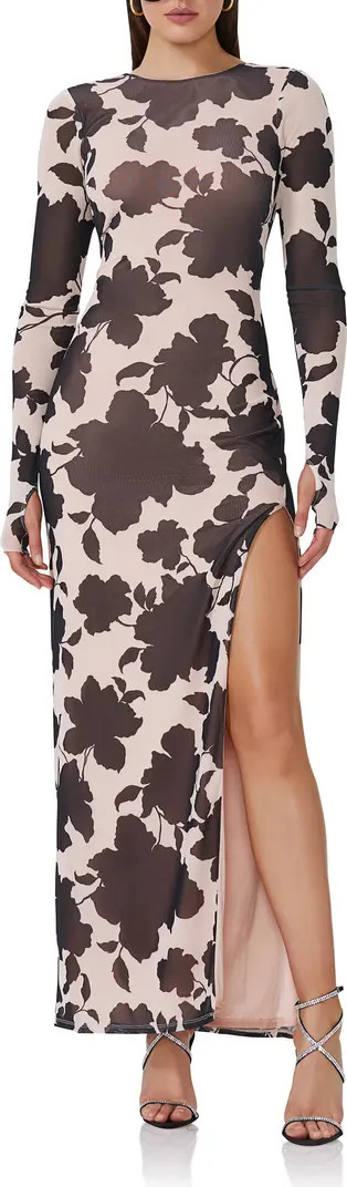 Nettie Floral Long Sleeve Body-Con Maxi Dress | Nordstrom