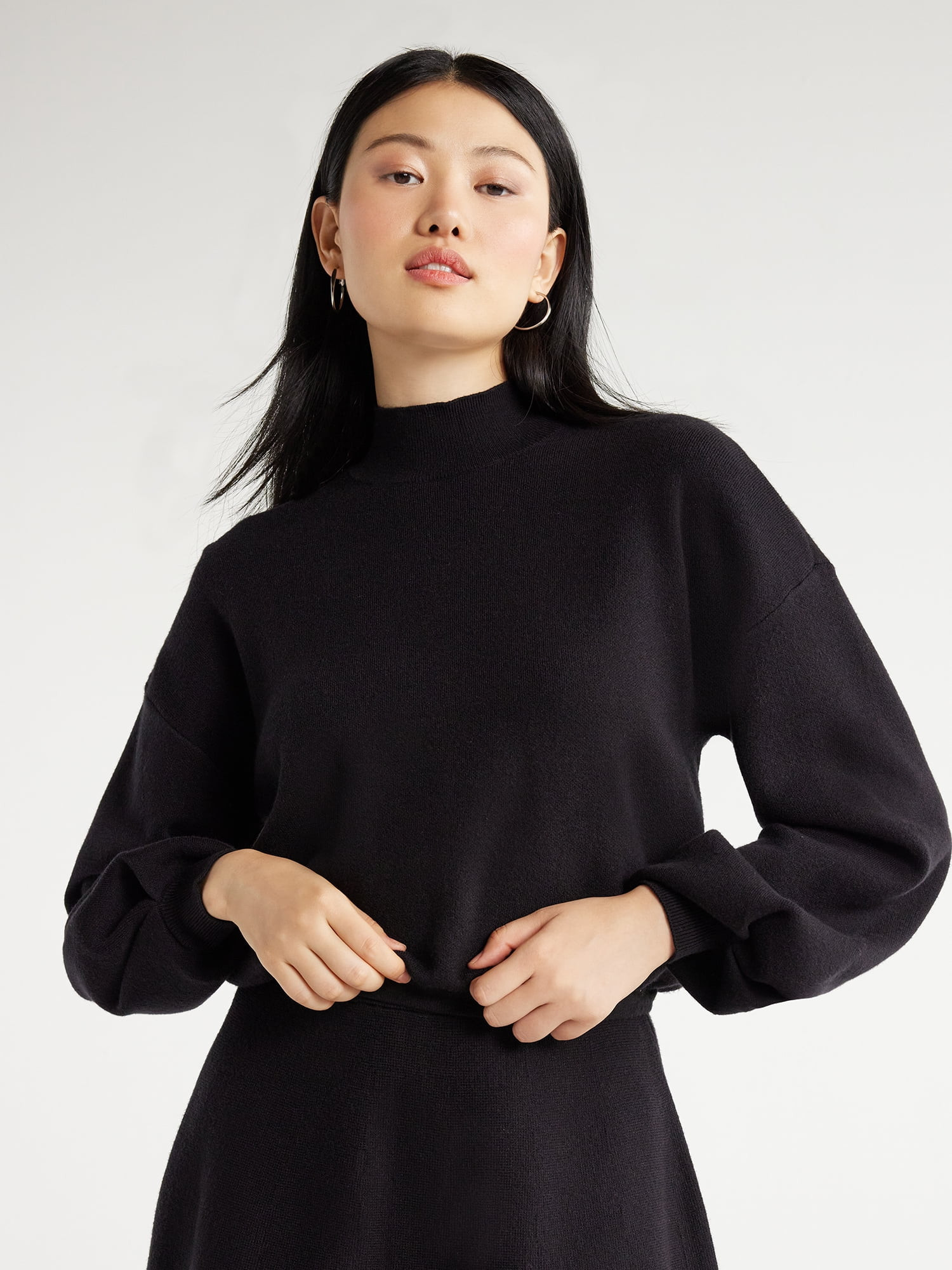 Scoop Women’s Mock Neck Sweater with Dolman Sleeves, Sizes XS-XXL | Walmart (US)