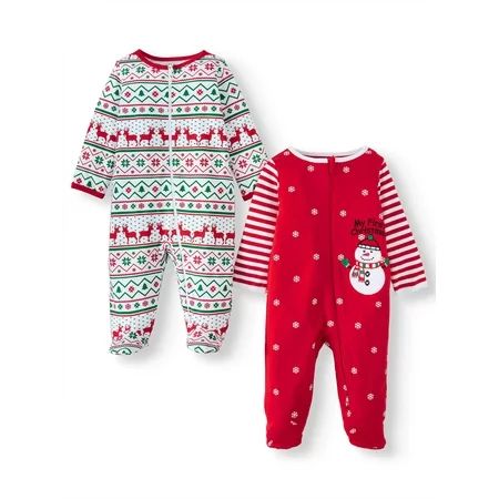 Christmas Baby Boy or Girl Unisex Sleep 'N Play Pajamas, 2-Pack | Walmart (US)