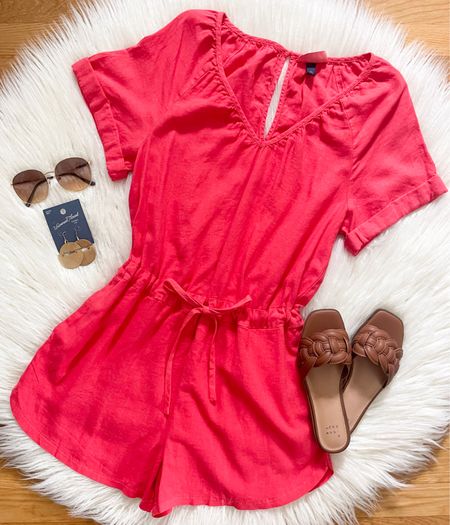 Last Chance to save 20%!  This adorable Linen Romper is on sale for $24!  Sandals on sale for $19.99!  Everything is linked for you ❤️ Check out my stories for more on sale! 

#LTKstyletip #LTKsalealert #LTKunder50