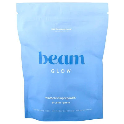 Beam, Glow, Blue Raspberry, 15 Stick Packs, 0.23 oz (6.7 g) Each | iHerb