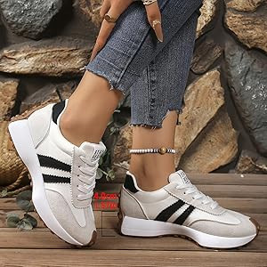 Women's Fashion Thick Sole Sneakers, Breathable Walking Shoes, Comfortable Support, Casual Textil... | Amazon (US)