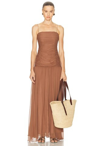 Staud Dalton Dress in Brown | FWRD 