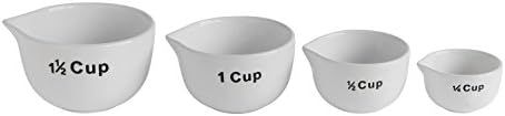 Creative Co-Op White Stoneware Measuring Cups (Set of 4 Sizes) | Amazon (US)