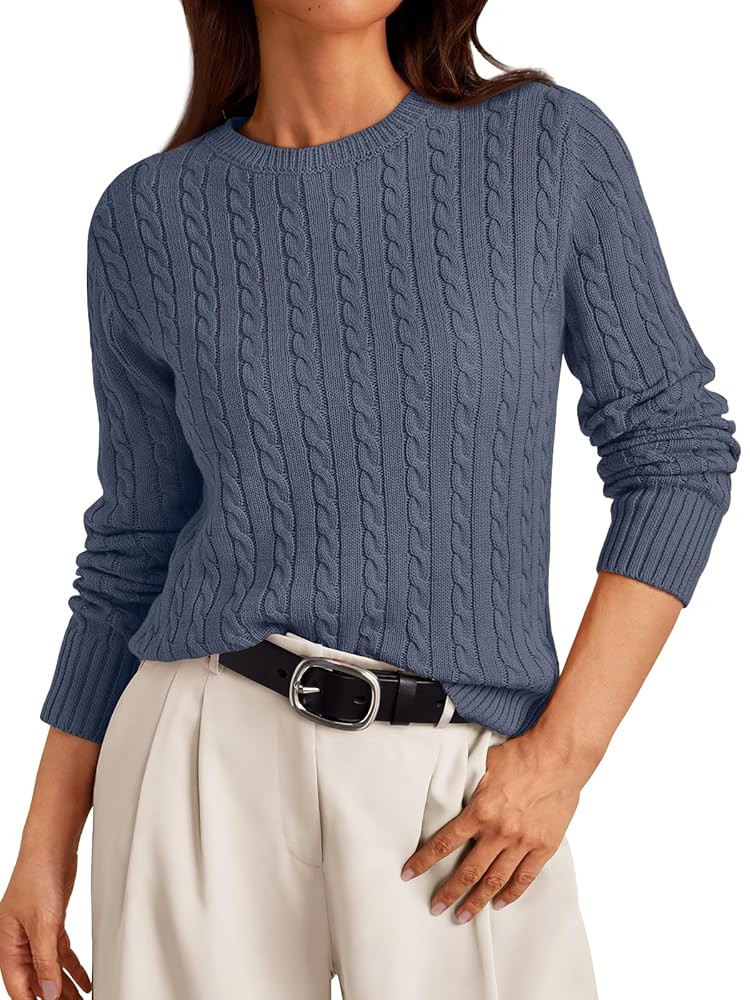 LILLUSORY Womens Lightweight Cable Knit Soft Business Casual Trendy Classic Pullover Sweaters Fal... | Amazon (US)