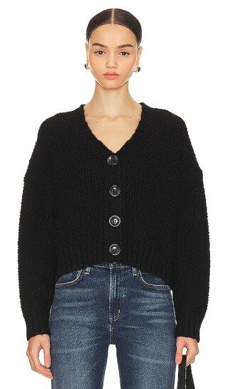 Lili Button Front Cardigan in Black | Revolve Clothing (Global)