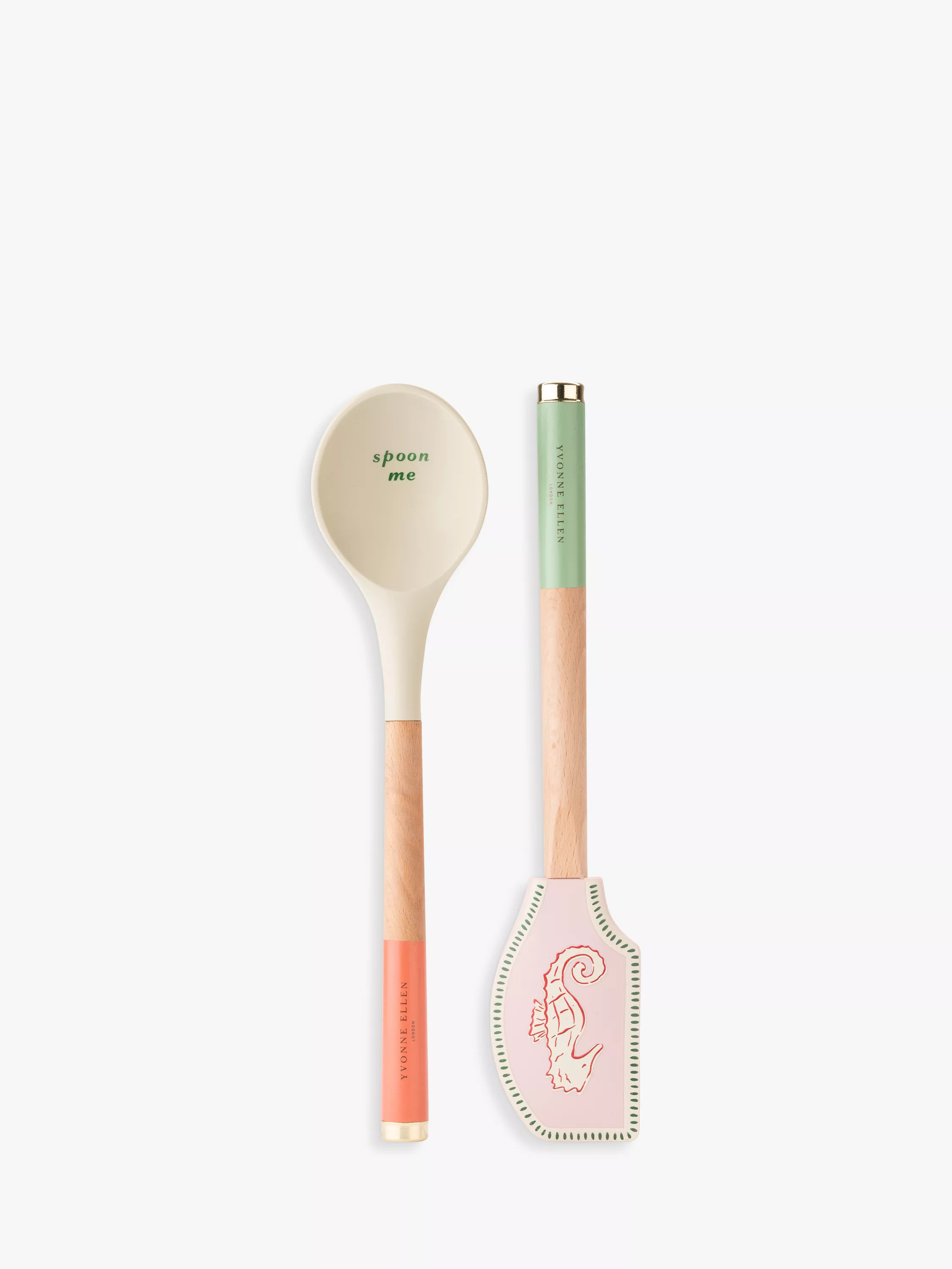 Yvonne Ellen Beech Wood Spoon & Spatula with Silicone Heads, Set of 2 | John Lewis (UK)