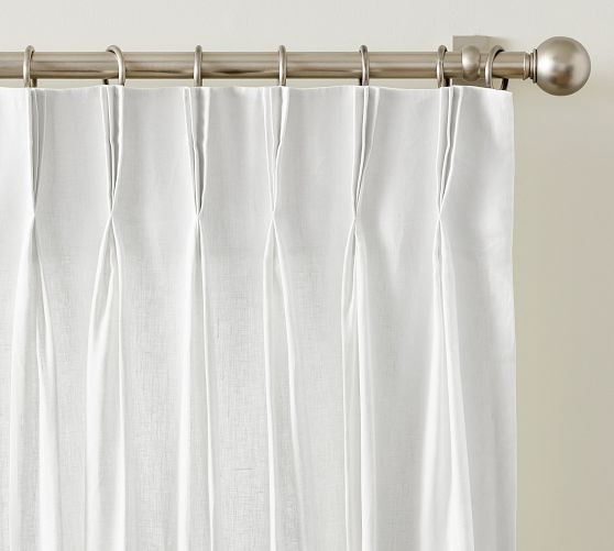 Belgian Flax Linen Triple Pinch Pleat Curtain | Pottery Barn (US)