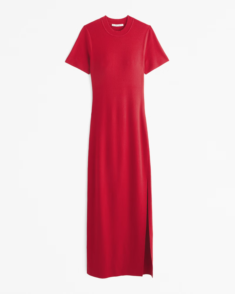 Short-Sleeve Maxi Sweater Dress | Abercrombie & Fitch (US)