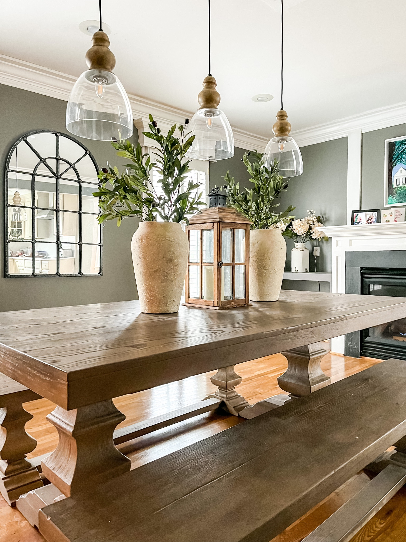 Olive branches are the perfect year-round tabletop decor! 

Pottery barn, dining table, dining bench, window mirror, olive branch, pendant lighting, traditional decor, dining room decor 

#LTKhome #LTKSeasonal #LTKFind