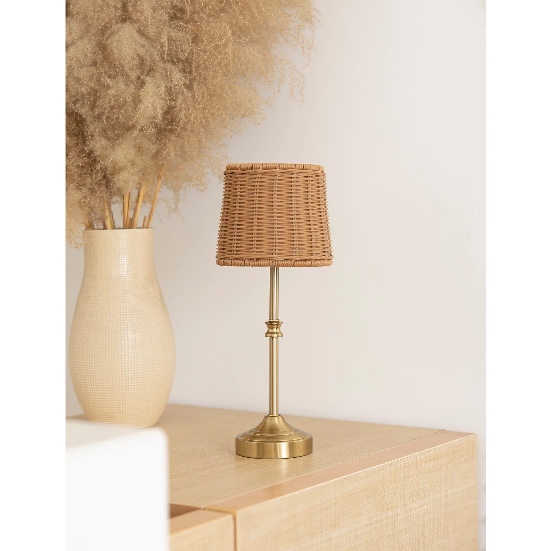 Demetrish Cordless LED Table Lamp with Dimmer, Built-in Rechargeable Battery, 3-Level Brightness,... | Wayfair North America