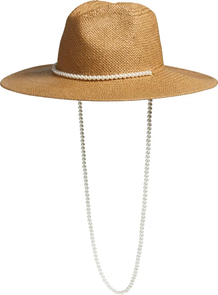Imitation Pearl Strand Straw Hat | Nordstrom