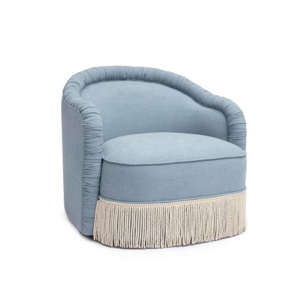 Amazon find! French blue fringe tassel chair on sale for $509! Designer look for less cream chair accent chair blue chair bedroom living room grandmillennial coastal decor fringe chairs 

#LTKStyleTip #LTKHome #LTKSaleAlert