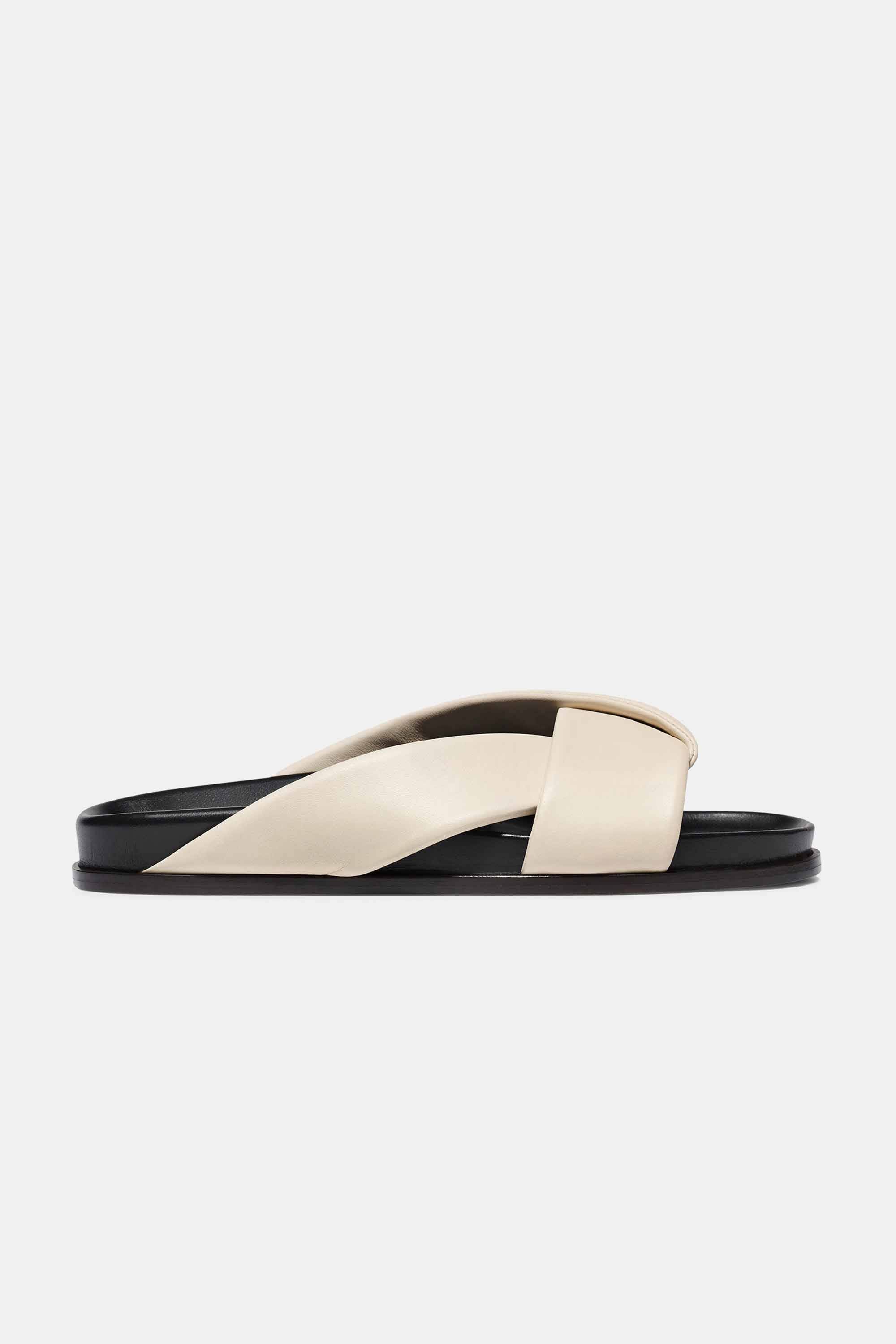 Folded Slide in Ivory Nappa | Emme Parsons