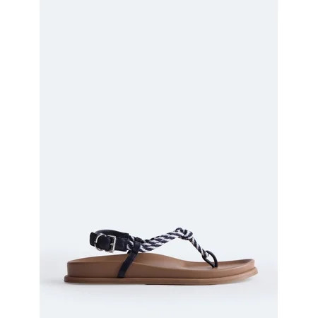 Free Assembly Women s Rope Footbed Sandals | Walmart (US)