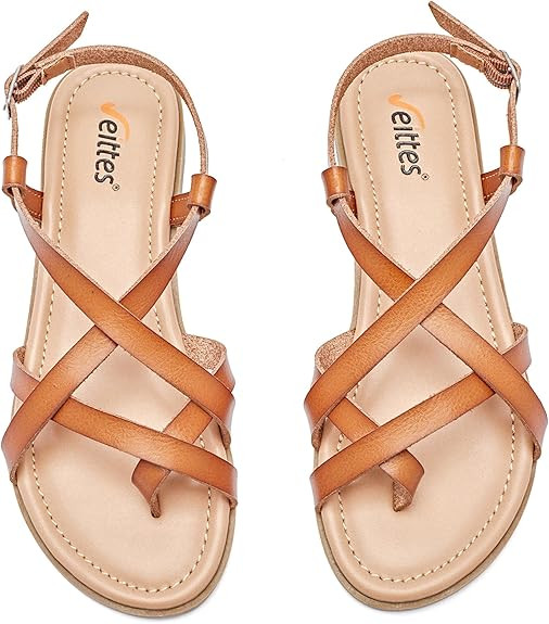 Veittes Women's Flat Slide Sandals - Comfort Casual Criss Cross Flat Summer Shoes.       Send to ... | Amazon (US)