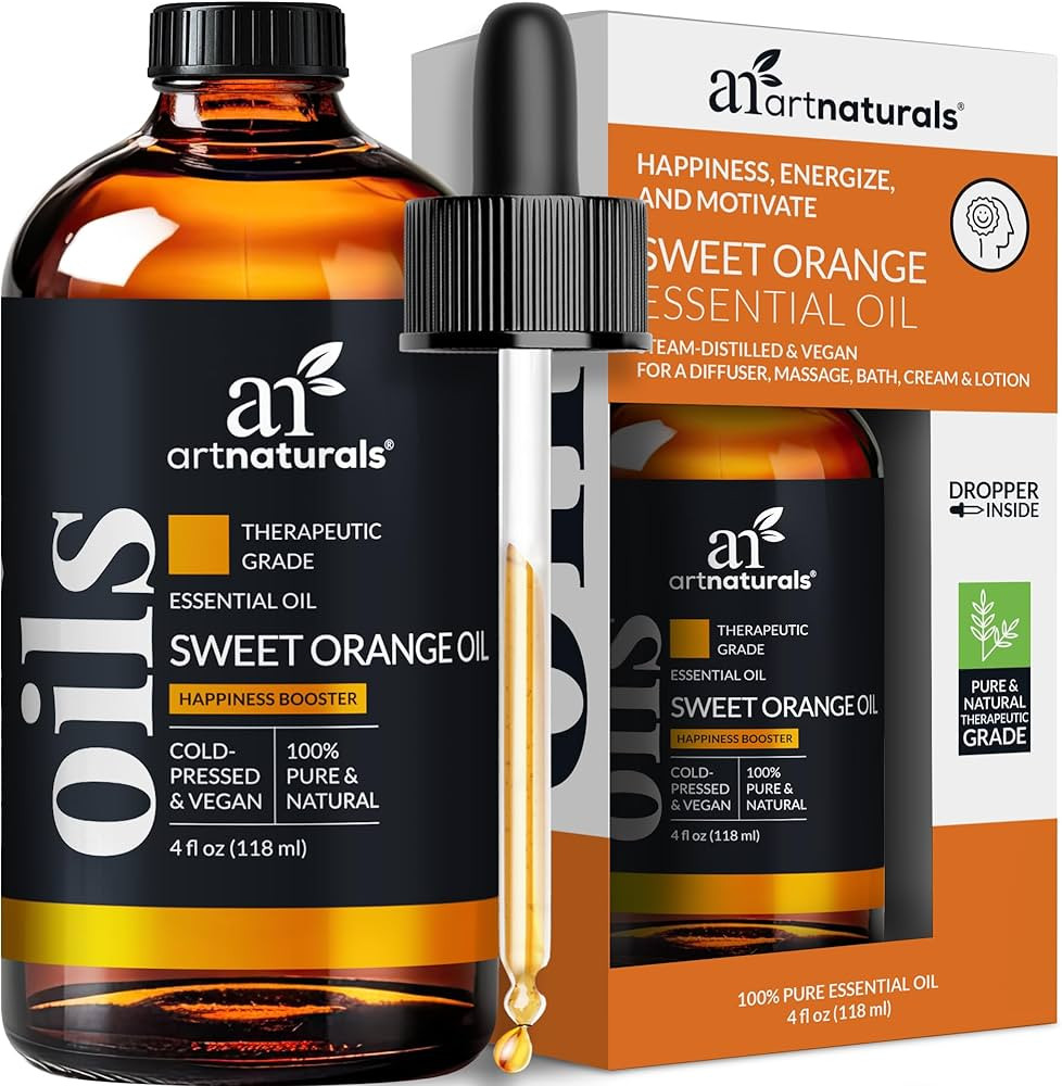 artnaturals Sweet Orange Essential Oil (4.0 Fl Oz / 118ml)- 100% Pure Undiluted Citrus Oil - Glas... | Amazon (US)
