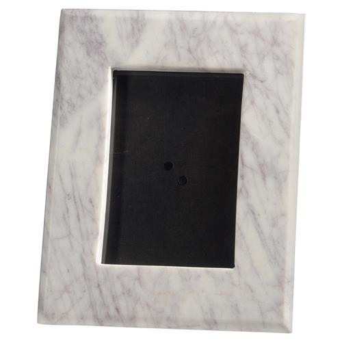 Jemima Modern Classic White Marble Photo Frame - 4x6 | Kathy Kuo Home