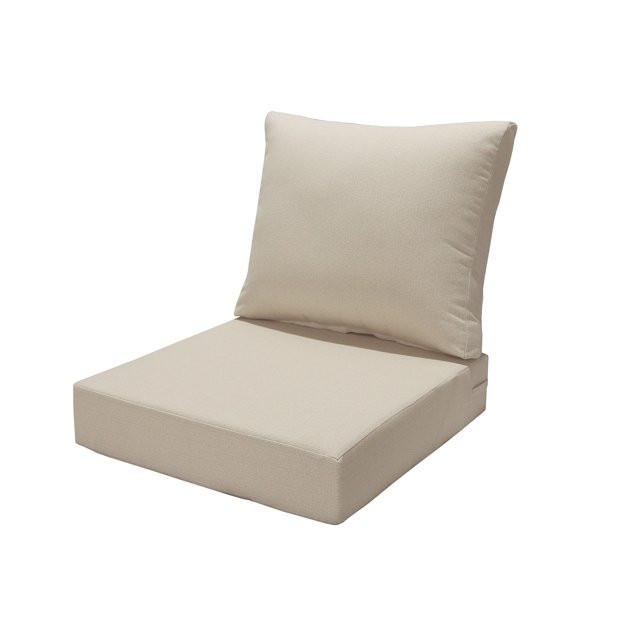 Better Homes & Gardens 24"x 24" Premium Beige Outdoor 2 Piece Deep Seat Cushion | Walmart (US)