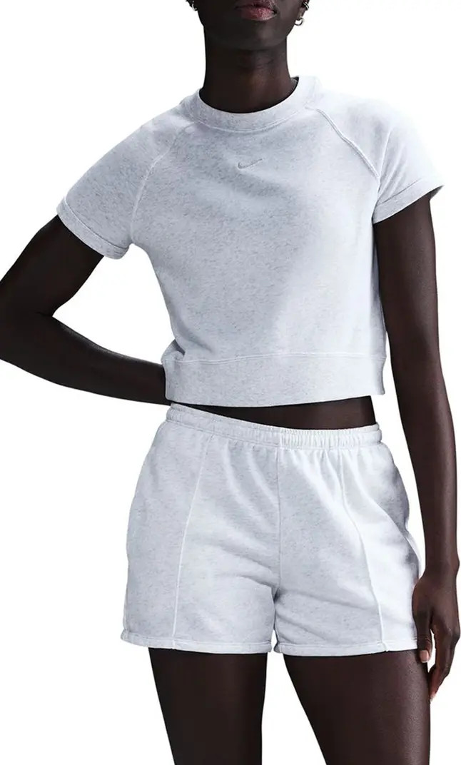 Sportswear Chill Crop Cotton Blend French Terry Top | Nordstrom