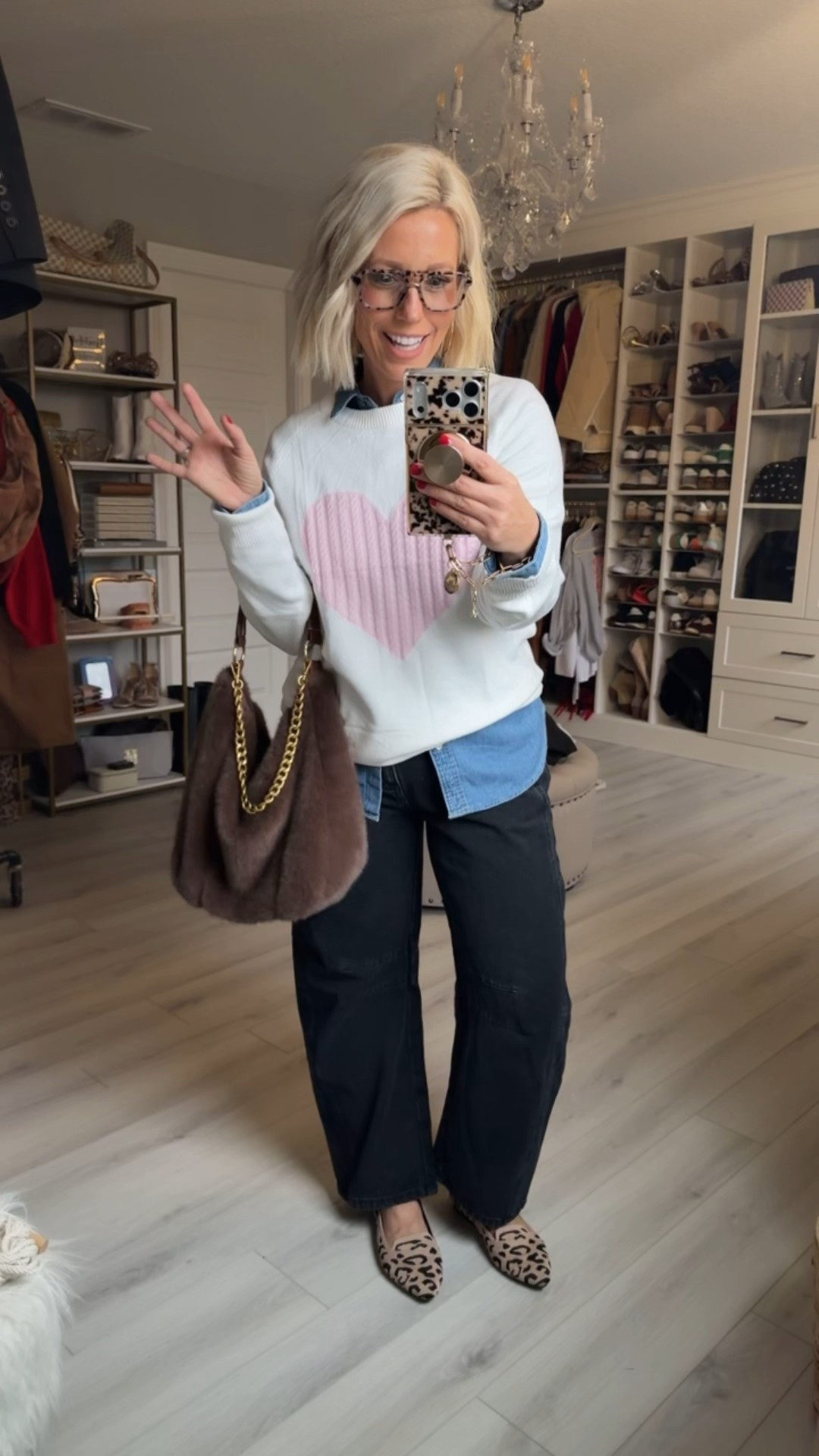 I’m loving this heart sweater that’s comes in so many good colors!!! 
⬇️⬇️⬇️
Sweater size medium (could have done small)
Jeans medium (roomy fit)
Denim top size small
Shoes TTS


#LTKFindsUnder50 #LTKSaleAlert #LTKFindsUnder100