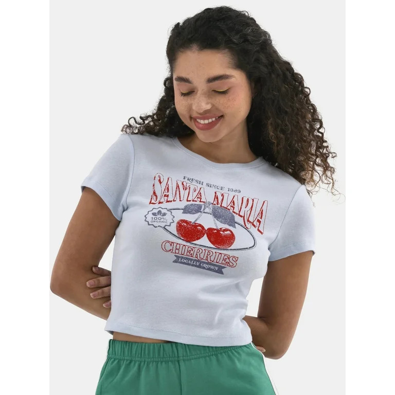 No Boundaries Graphic Cotton Baby Tee, Women's | Walmart (US)