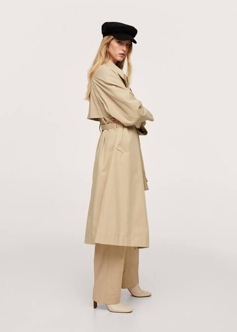 Flowy long trench coat | MANGO (US)