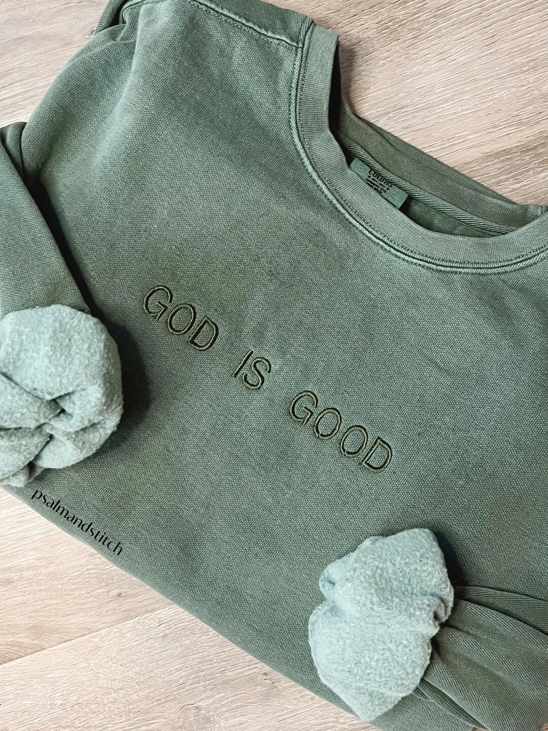 The GOD IS GOOD Monochromatic Embroidered Comfort Colors or Hanes Crewneck Sweatshirt - Etsy | Etsy (US)