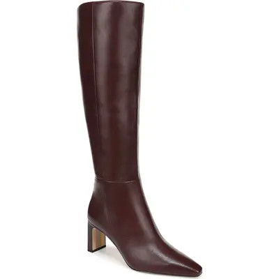 Sam Edelman Sylvia Knee High Boot in Black Leather at Nordstrom, Size 6 | Nordstrom