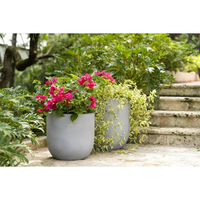 Better Homes & Gardens 14in Mosswood Resin Planter, Gray | Walmart (US)