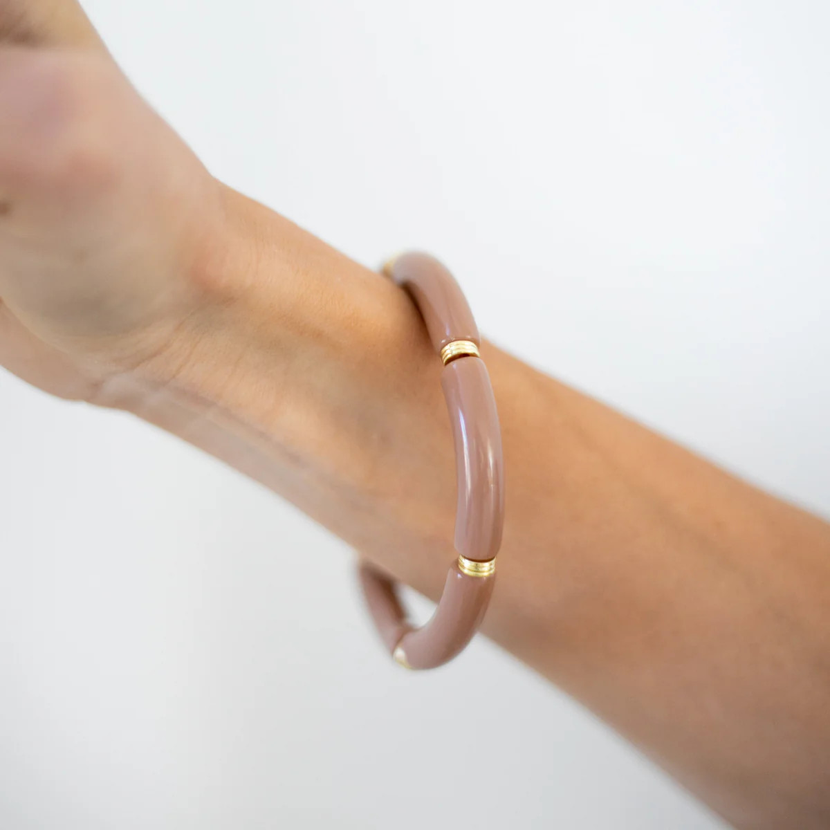 Skinny Acrylic Bamboo Bracelet: Mocha | The Worthy Co.