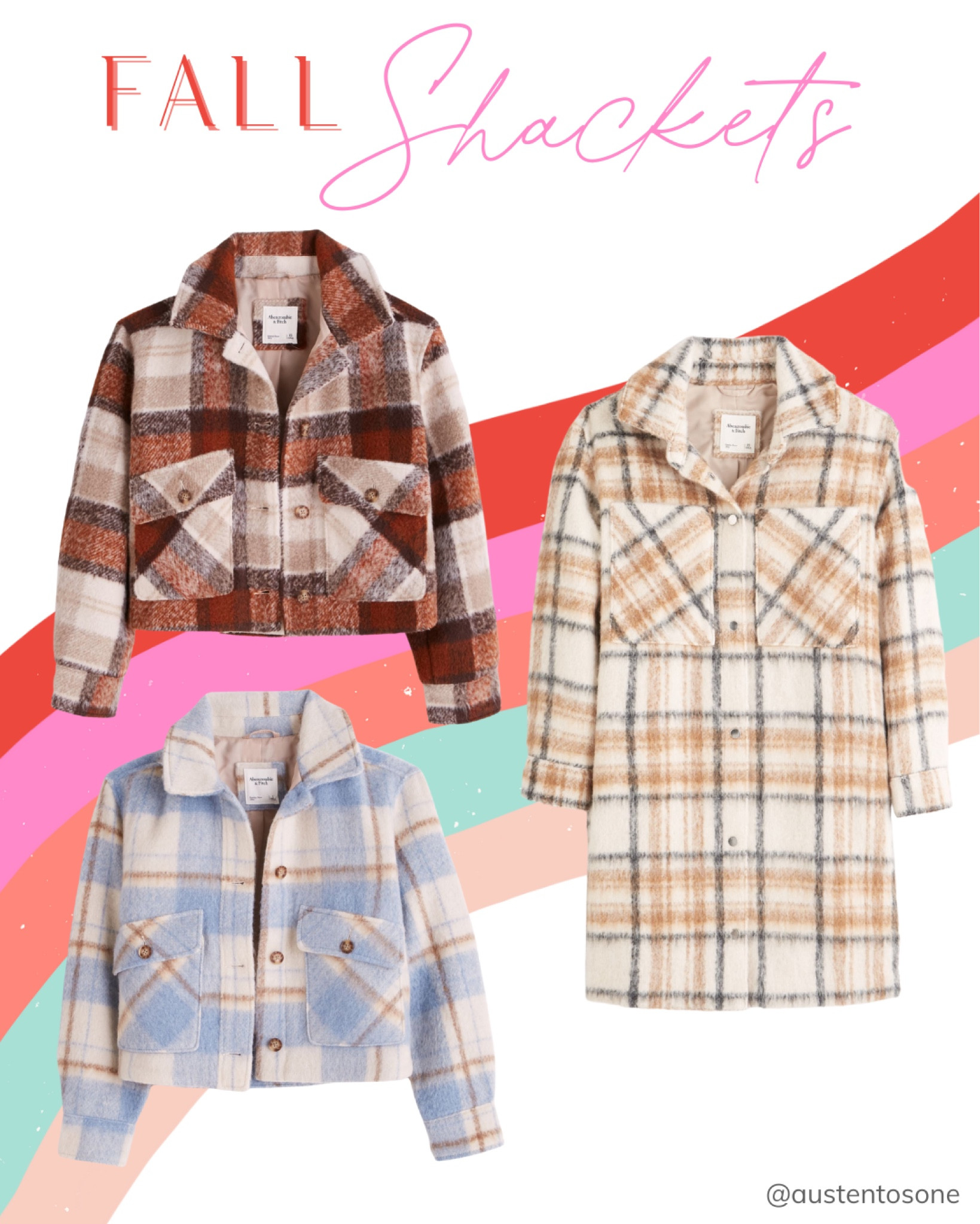Fall shackets from Abercrombie! Go cropped or long this fall with these fun plaid shacket options  

#LTKSeasonal