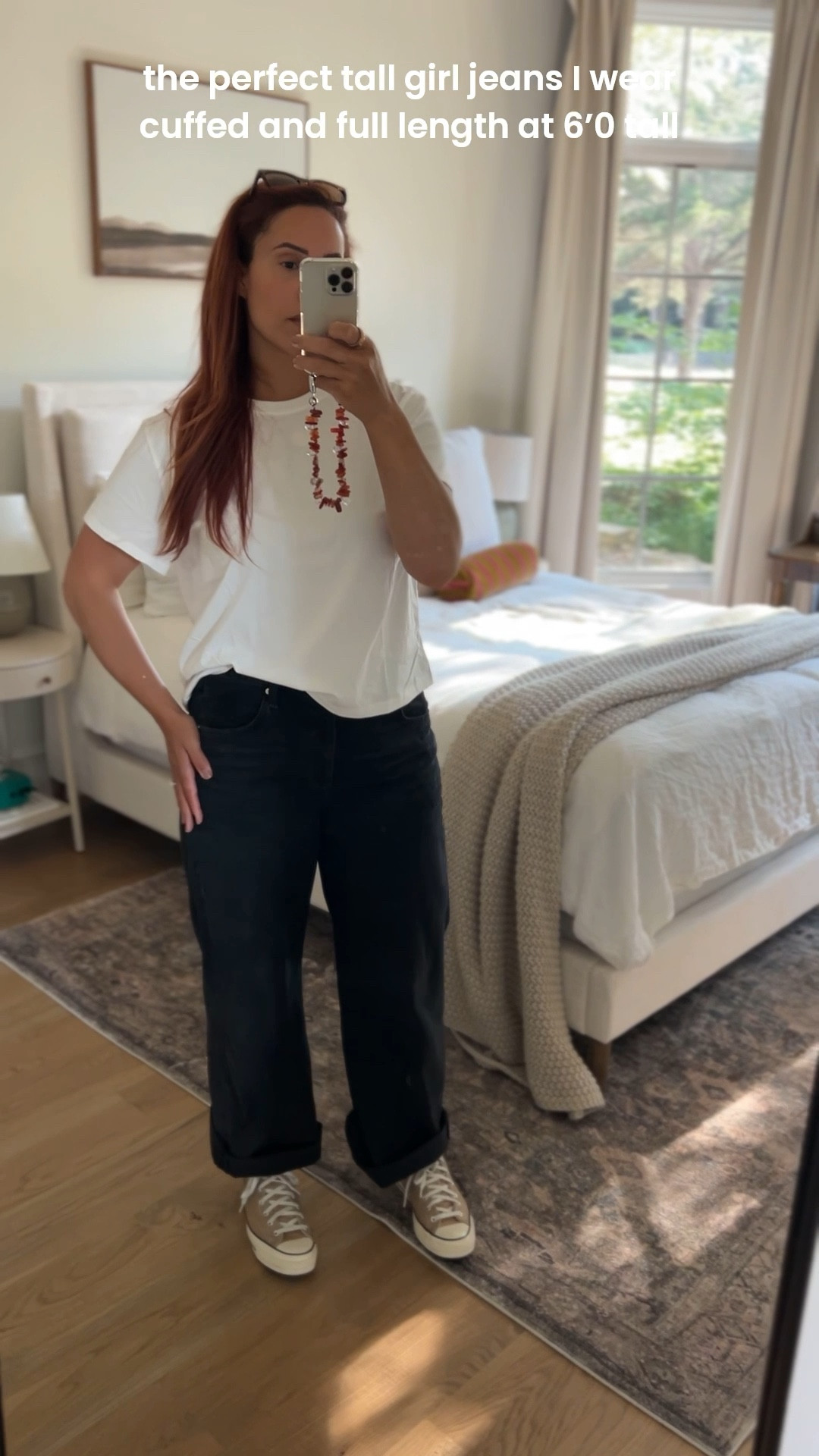 At 6’0 tall and a size 10/12, denim is always an adventure. This has been my favorite pair for months now. They’re perfect cuffed and are plenty long worn full length, too 

Tall girl
Tall jeans
Mom style
Sports mom
Mom outfit
Summer outfit 
Spring outfitt

#LTKMidsize #LTKStyleTip