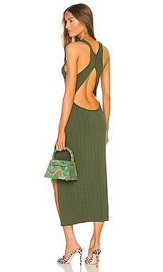 Michael Costello Variegated Rib Bodycon Dress in Olive Green from Revolve.com | Revolve Clothing (Global)