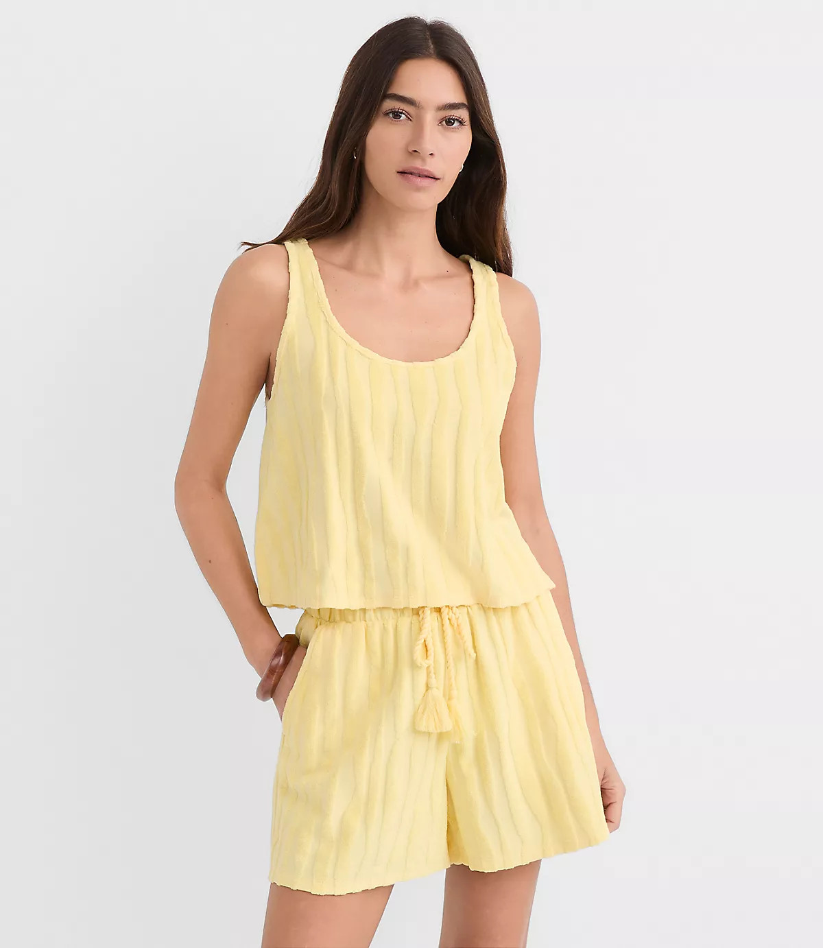 LOFT Beach Striped Terry Tank Top | LOFT