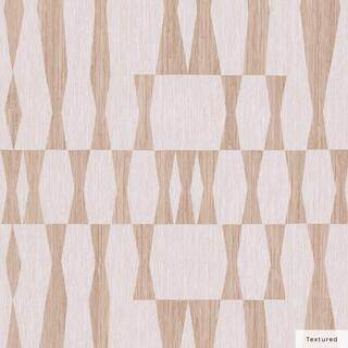 Tan and Light Brown Faux Grasscloth Geo Vinyl Peel and Stick Textured Wallpaper Roll (Covers 56 s... | The Home Depot