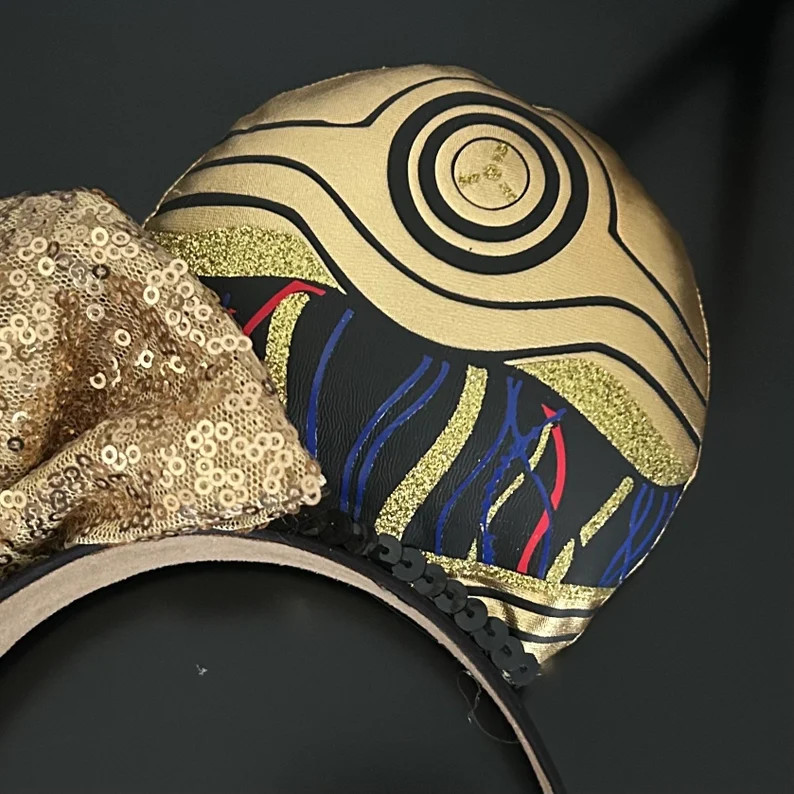 C3PO Inspired Disney Ears / Star Wars Inspired Mickey Ears / Galaxys Edge / Batuu - Etsy | Etsy (US)