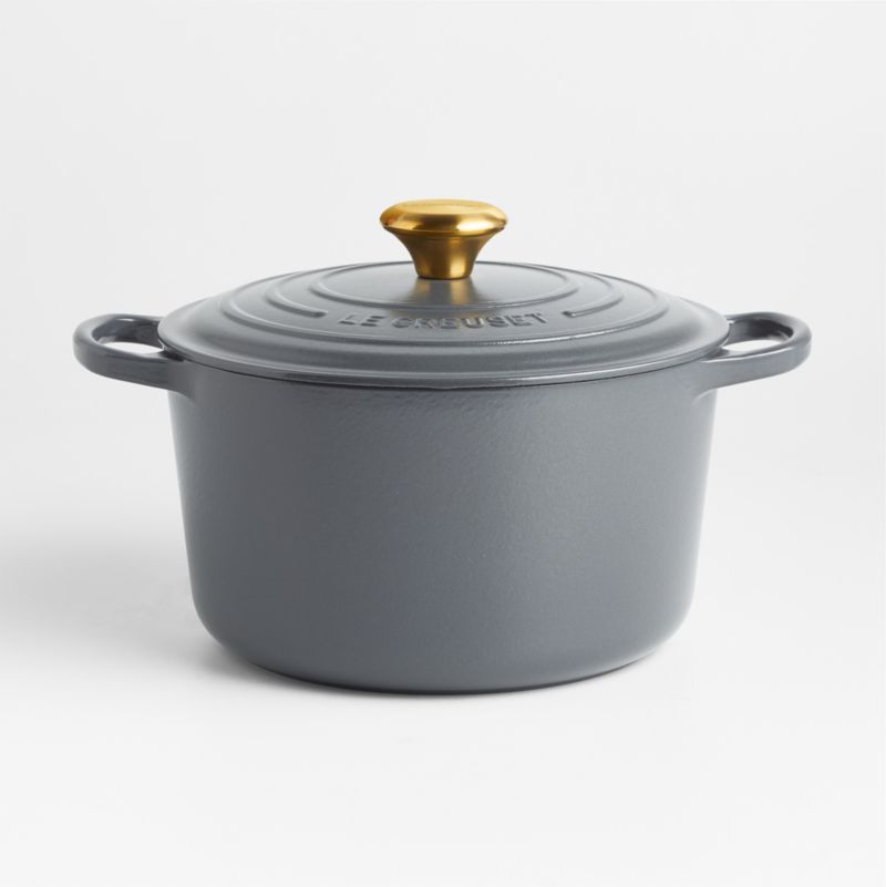 Le Creuset Round 5.25-Qt. Graphite Grey Enameled Cast Iron Deep Dutch Oven with Lid + Reviews | C... | Crate & Barrel