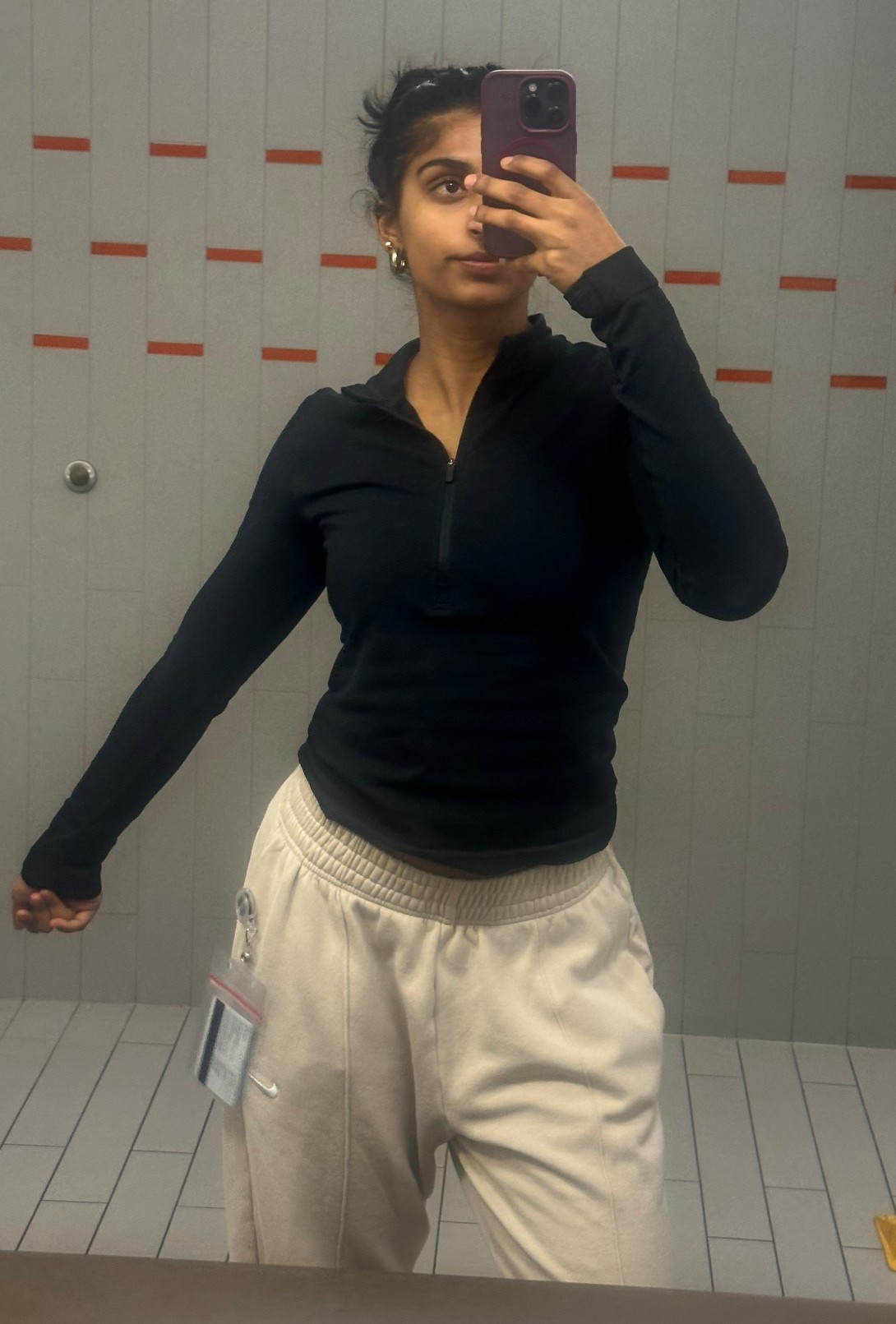 Very very casual Sunday lab outfit! 

Cozy Sunday, spring, winter outfit, women’s, sweatpants, quarter zip
