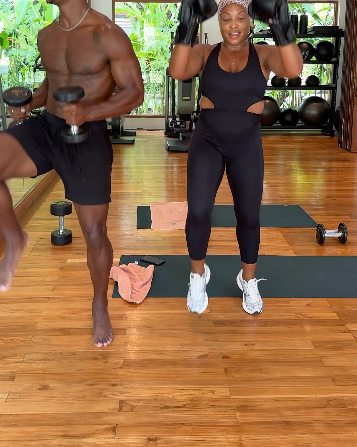 Workout time with my son💪🏾🏃🏾‍♀️

For sizing reference: I'm 5'2 | 150lbs | ftts | wearing a small in everything | size up for looser fit

Disclaimer: some items may be limited availability 😫 but tagging a few similar pieces and linking what’s available! 🫶🏽

#gymwear #sweatinstyle #workout #activebody #health&wellness #outfitinspo #flyageless  #silverhair #pixiecut #shorthairstyle #midlife #fashionover40 #stylereel #LTKStyle #ootd #outfitcheck #outfitdetail #fitcheck #fashionover40 #casualchic #fashionreelcreator #silverhair #whattowearnow #greyhair #streetsyle #outiftinspo #casualchicstyle #LTKParty #LTKFashionFinds

#LTKTravel #LTKActive #LTKOver40