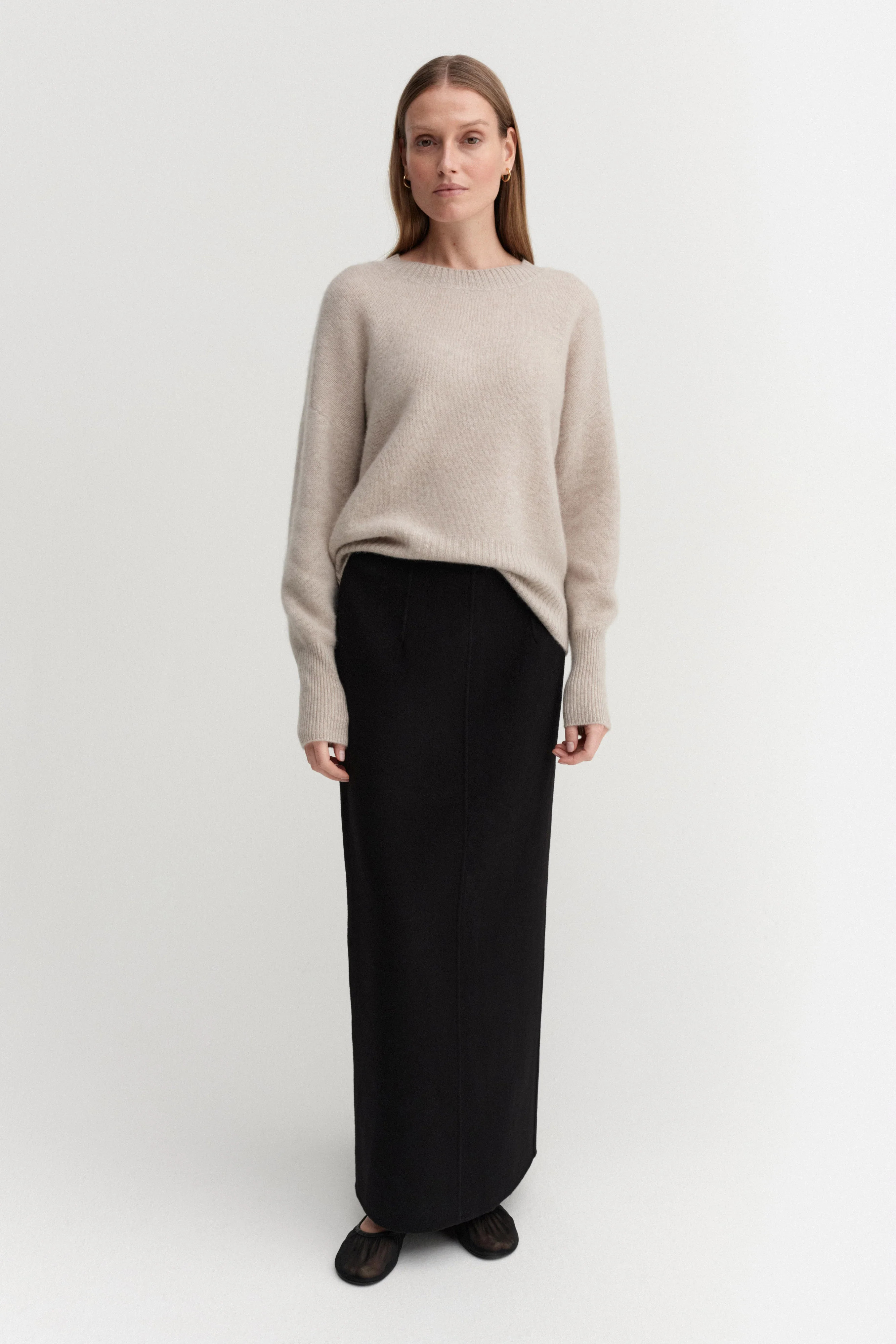 Mica Crewneck Sweater, taupe | Almada Label