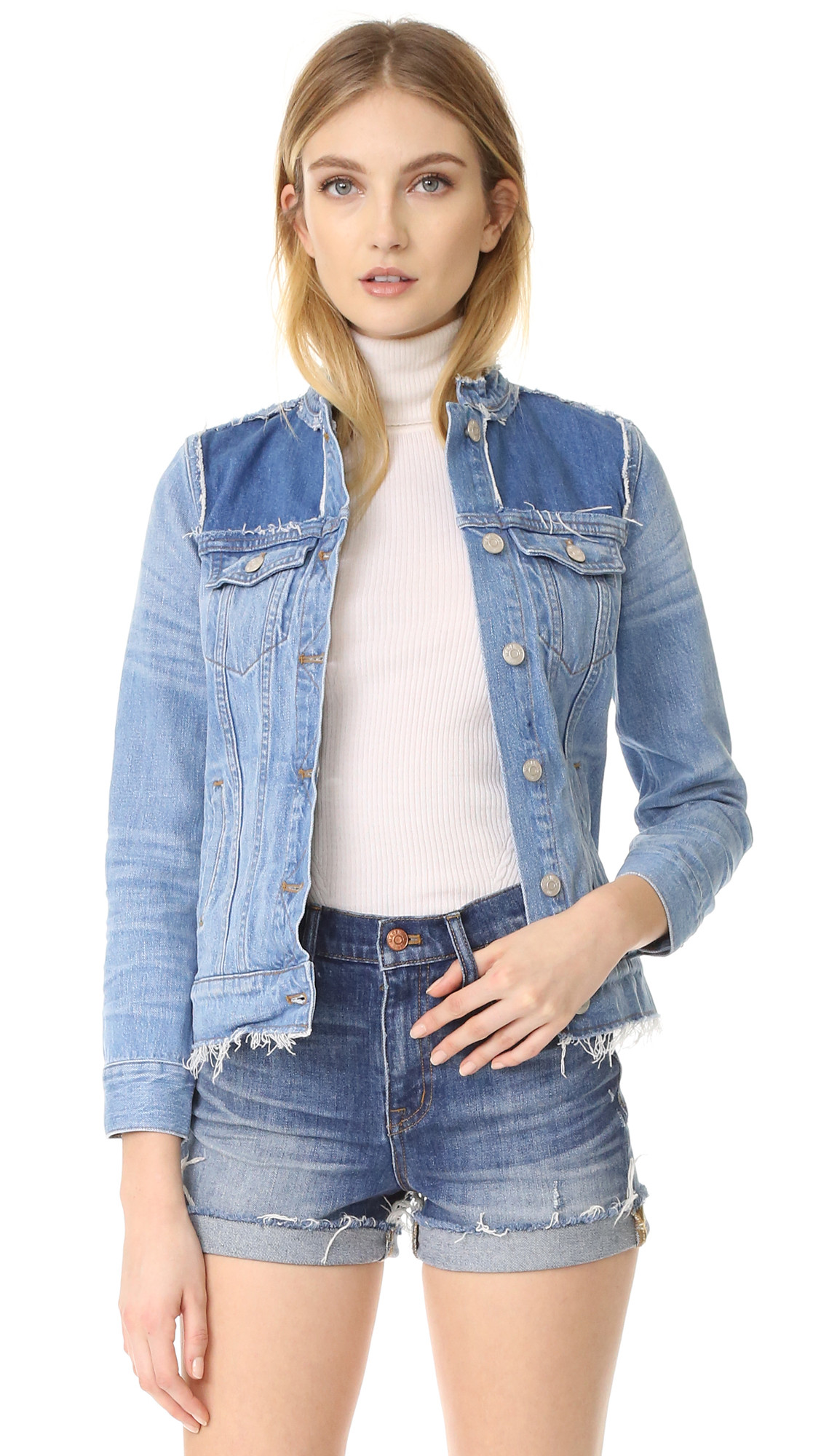Collarless Jean Jacket | Shopbop